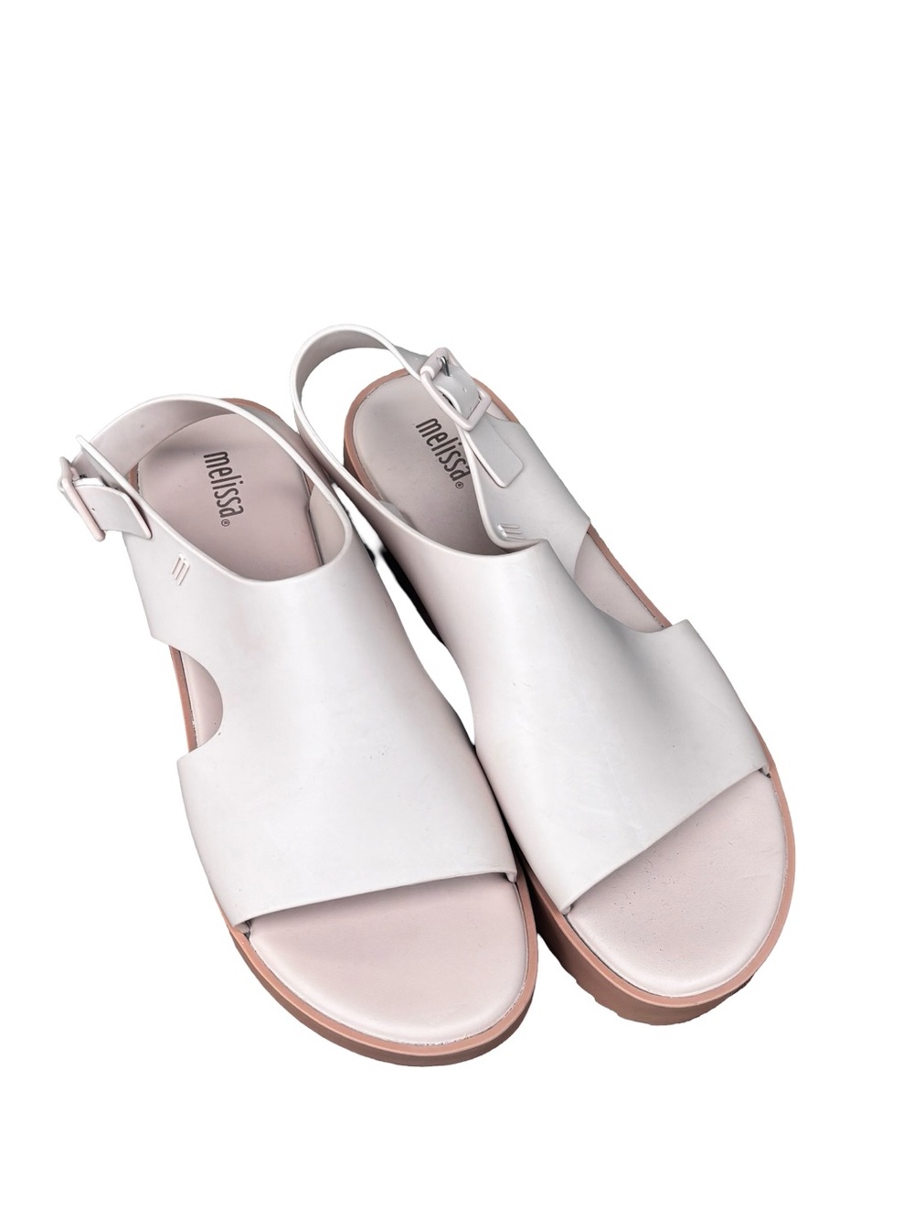 Melissa Women’s Beige Slingback Jelly Sandals Size 10 Minimalist Comfort Shoes